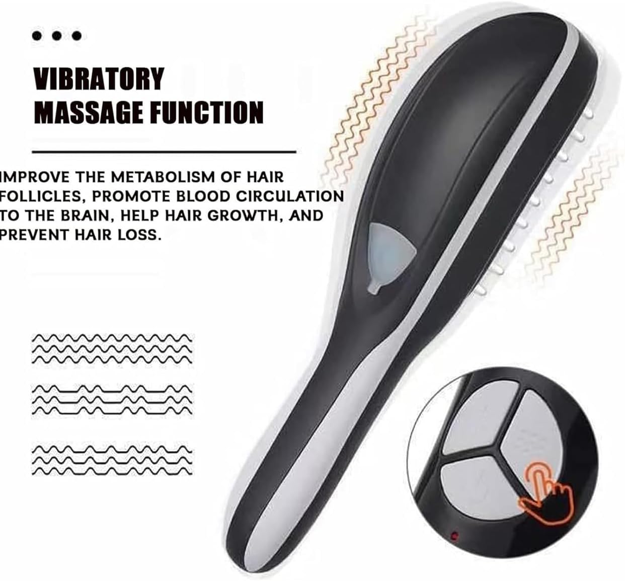 Therabrush, 2-in-1 Electric Scalp Massage Brush and Applicator Bottle, 3 Modes Vibration Massage Comb - Image 4