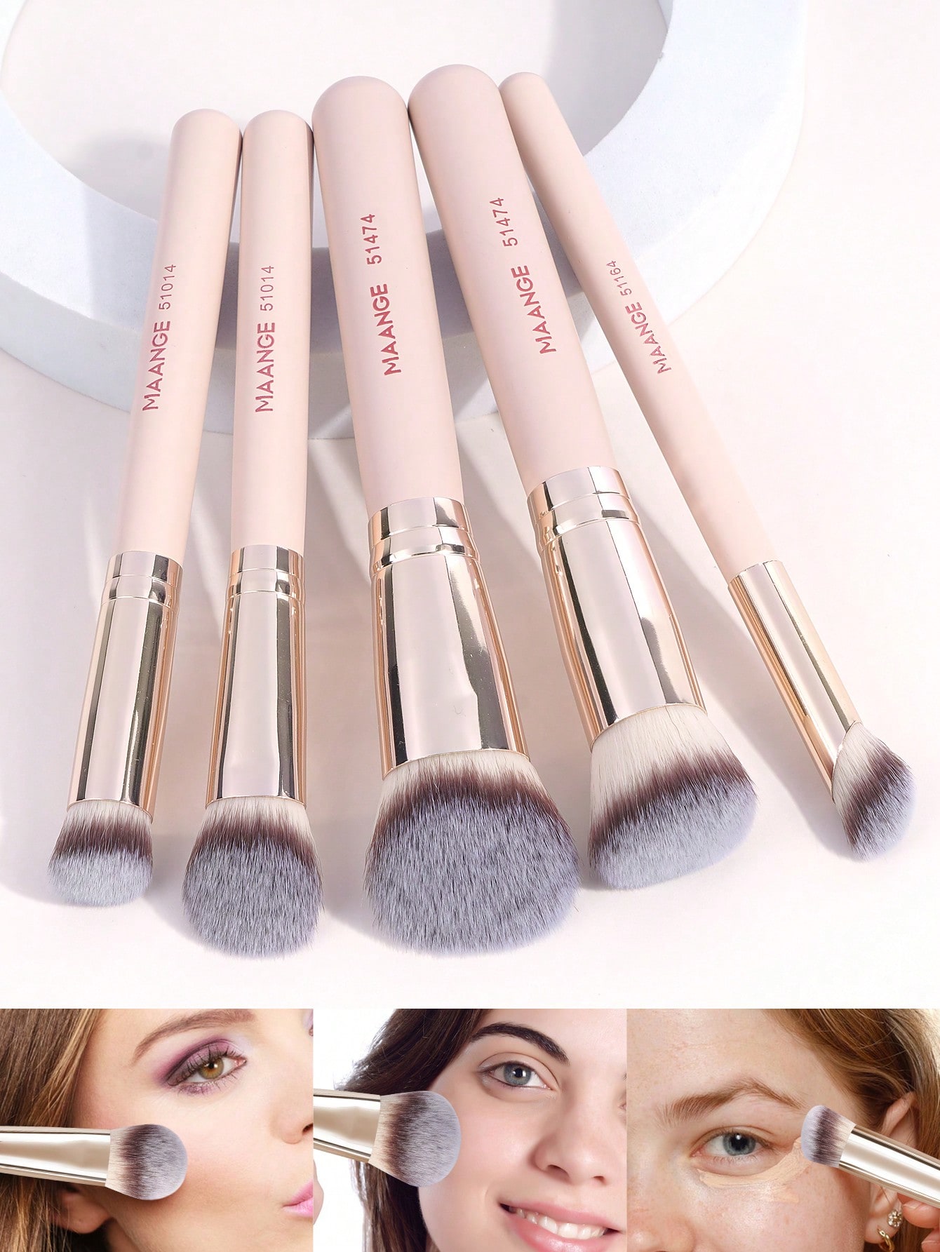 MAANGE 5pcs Professional Face Makeup Brush Set - Image 3