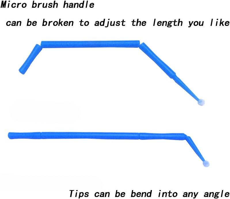 Disposable Plastic Stem Button Long Head Micro Brush | Purple | 100pcs - Image 3
