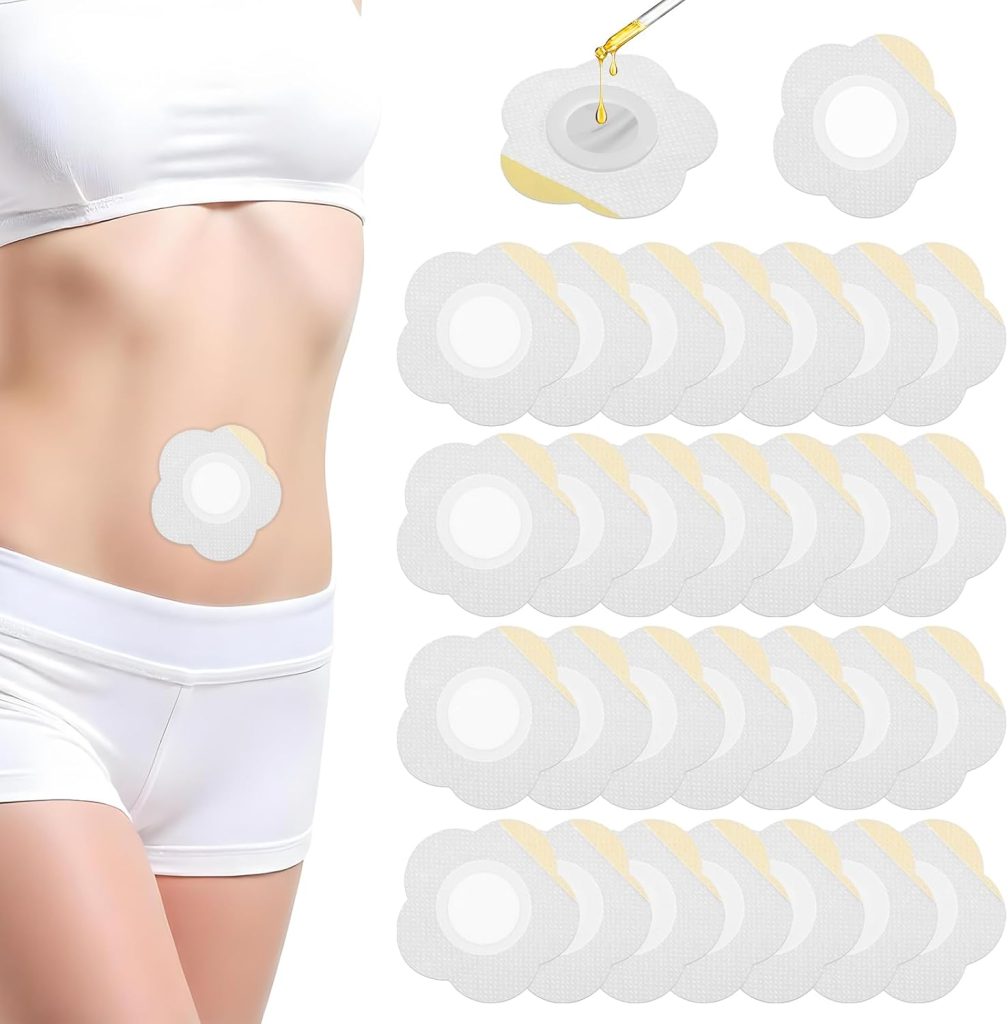 Disposable Castor Oil Belly Button Patches, Made Of Breathable Non-Woven Fabric, Unisex (Oil-Free)