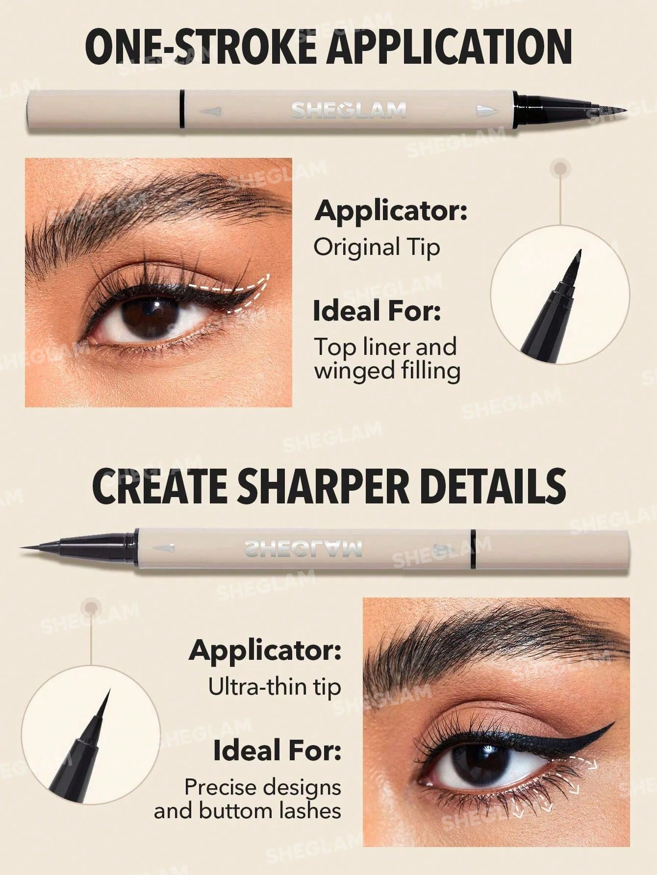 SHEGLAM Multi-Tasker Line & Detail Eyeliner Pen-Black - Image 5