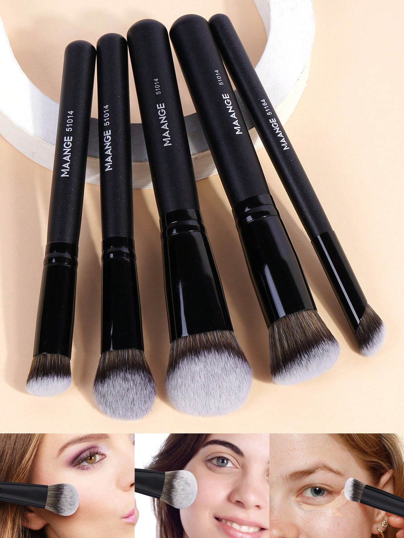 MAANGE 5pcs Professional Face Makeup Brush Set - Image 2