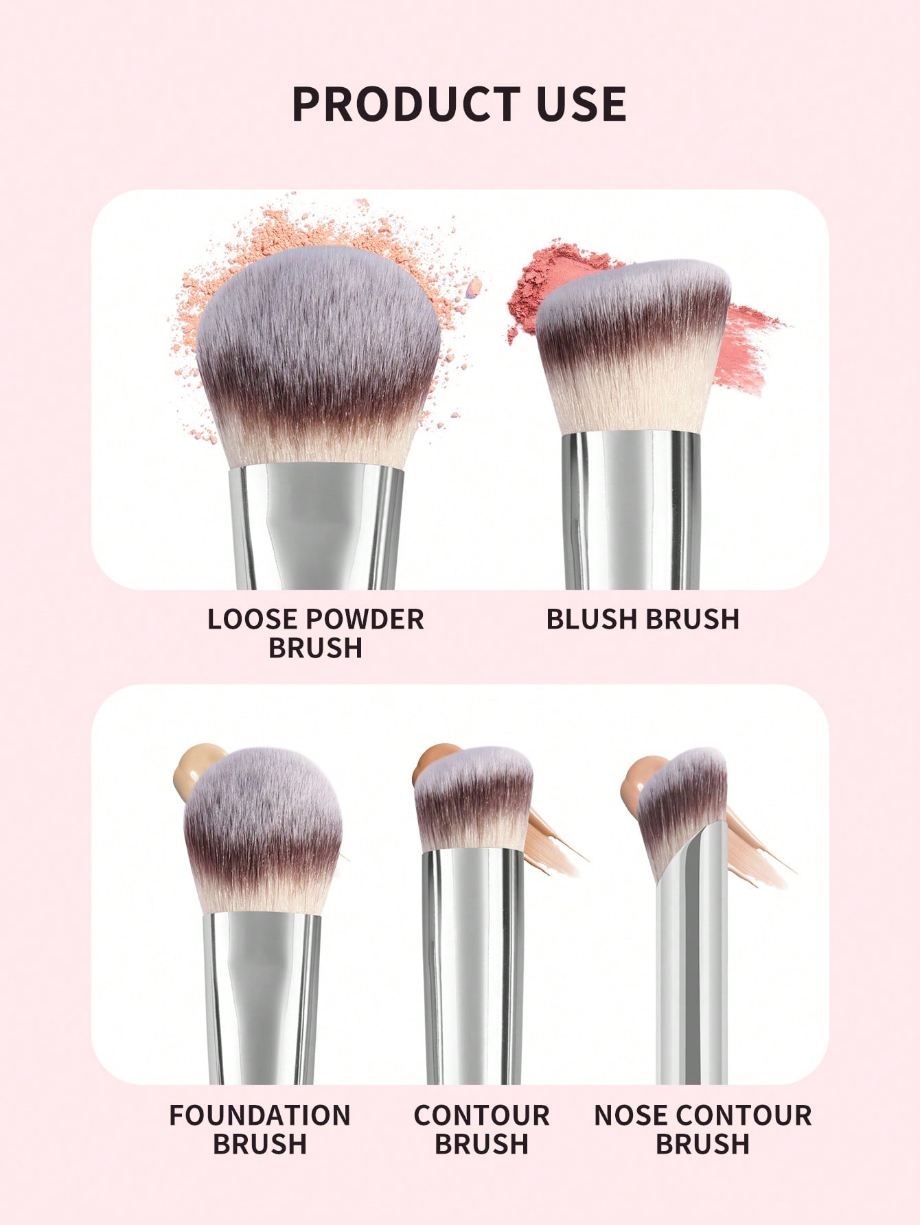 MAANGE 5pcs Professional Face Makeup Brush Set - Image 6