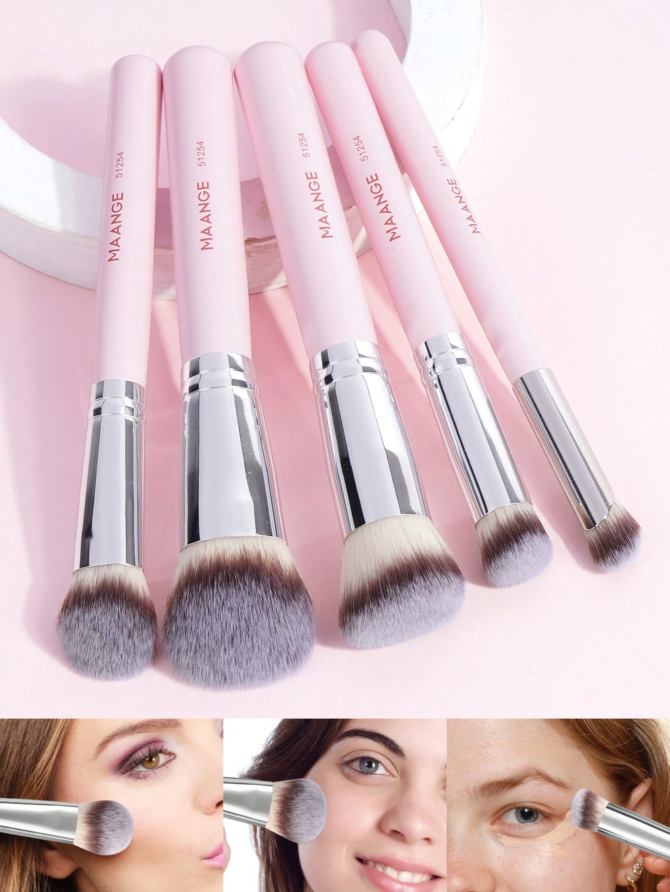 MAANGE 5pcs Professional Face Makeup Brush Set - Image 4