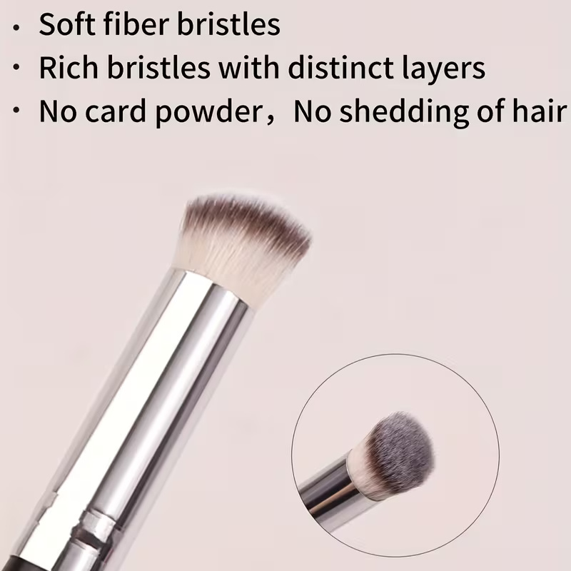 1pc Concealer Brush, High-Quality Nose Contour Silver/Black - Image 5