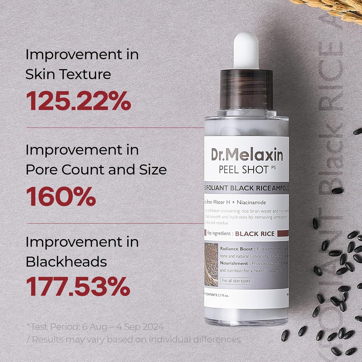 Dr.Melaxin Peel Shot Glow Rice Peeling Ampoule Duo Daily Soft Exfoliating Face - Image 2