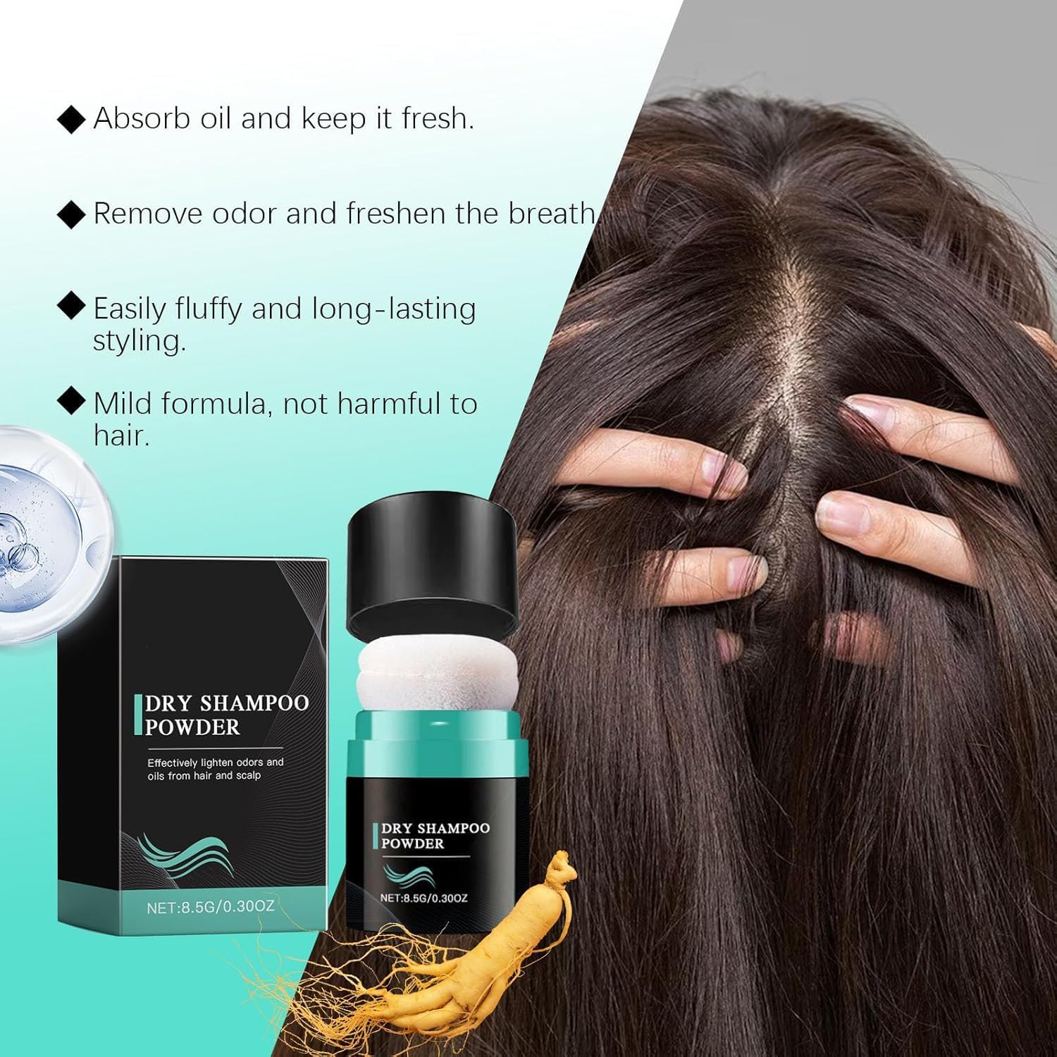 Dry Shampoo Volumizing Powder | Refreshing Hair with Root Toning & Fuller Look - Image 4