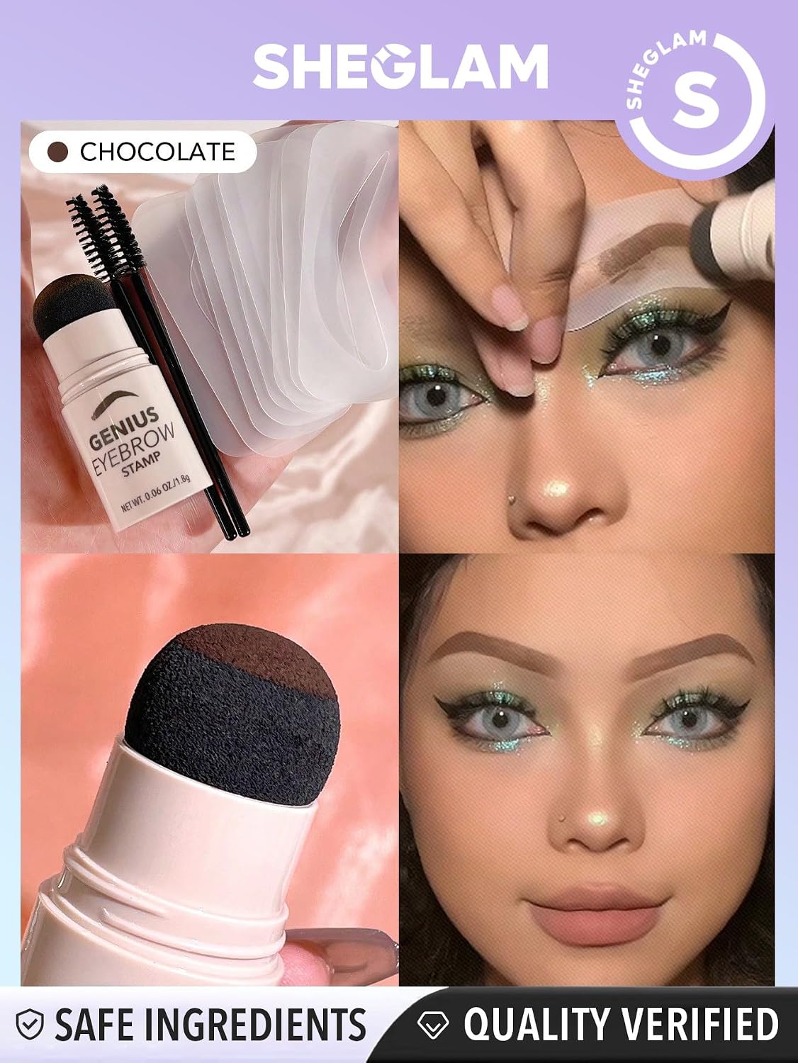 SHEGLAM Genius Eyebrow Stamp Chocolate | Flawless Brows - Image 4