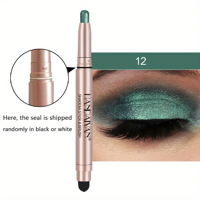 Double-ended Glitter Eyeshadow Stick, Long-lasting Cream Eyeshadow Sponge Pen - Image 4