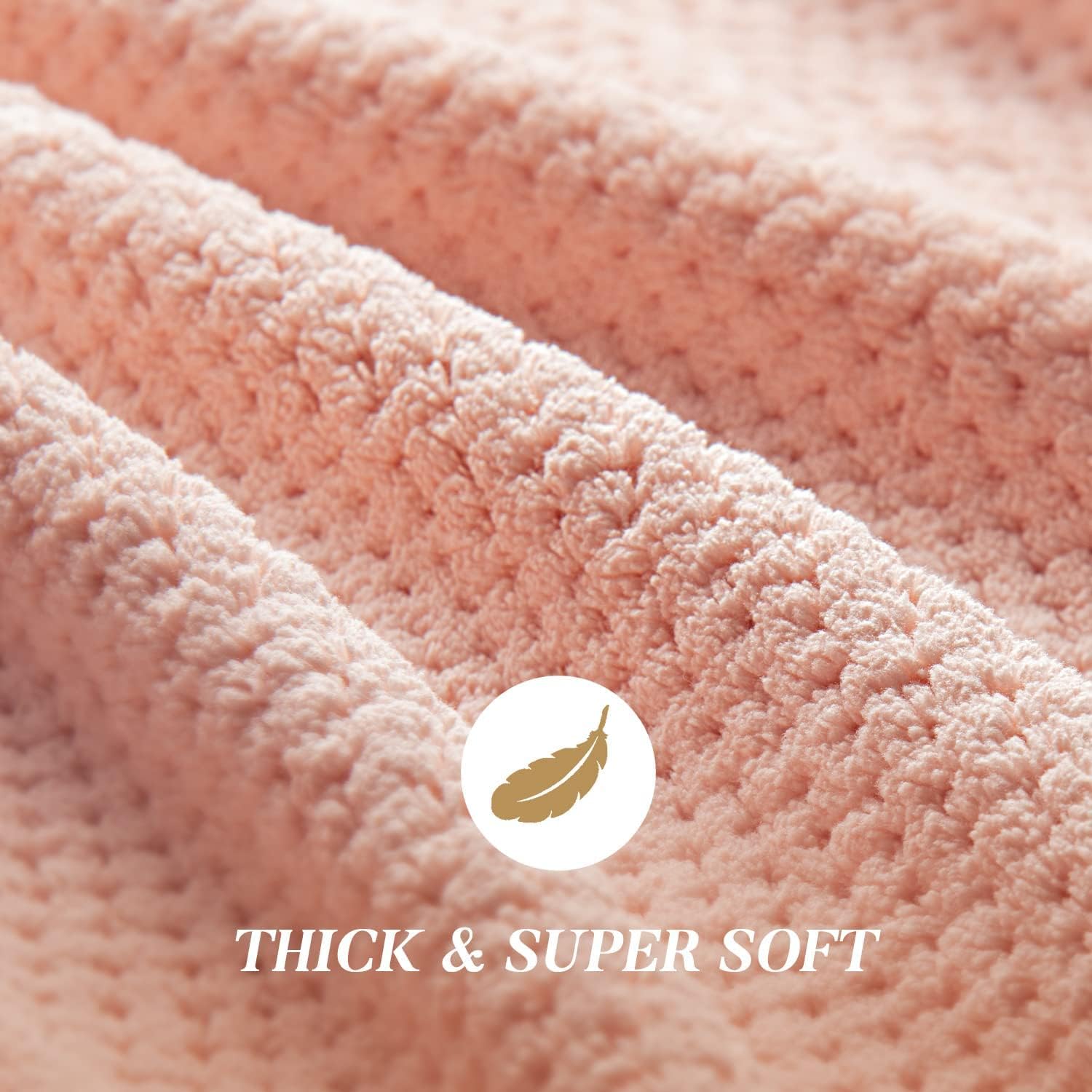 Quick-Drying Absorbent Hair Drying Towel Pink - Image 2