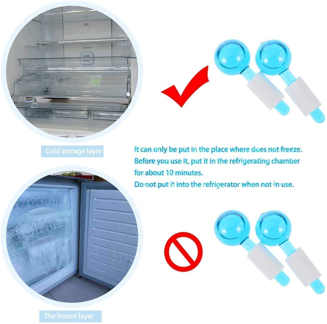 Beauty Crystal Ice Roller Facial Massager - Image 5