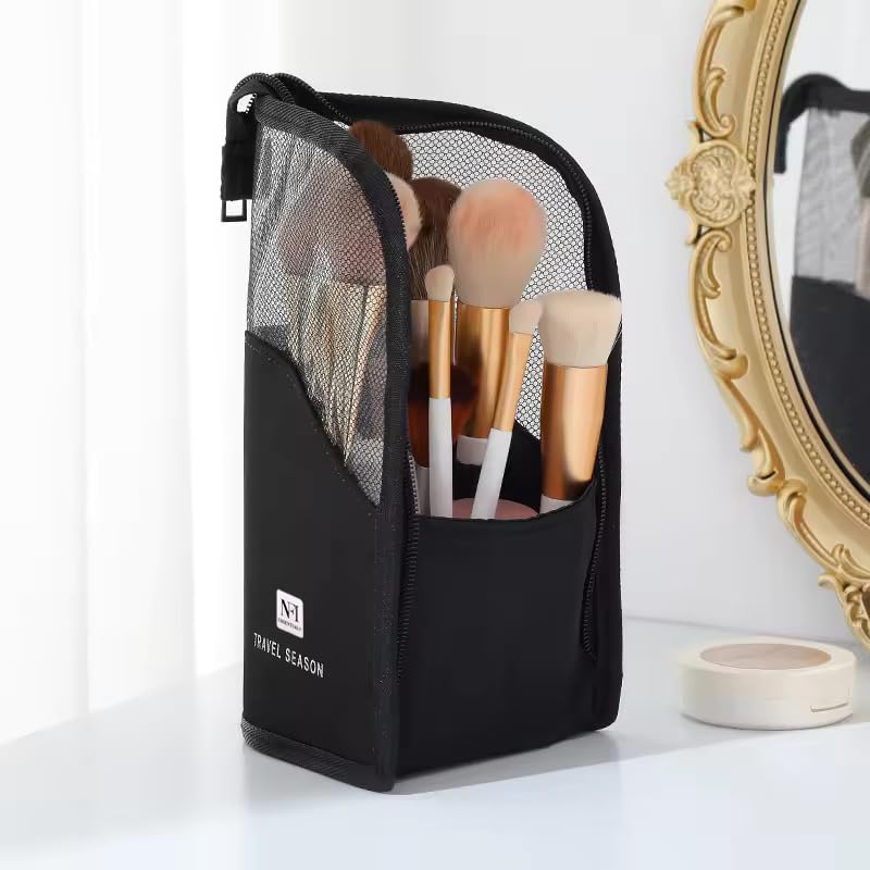 Makeup Brush Travel Case Stand Up, High Capacity Makeup Organizer - Image 2