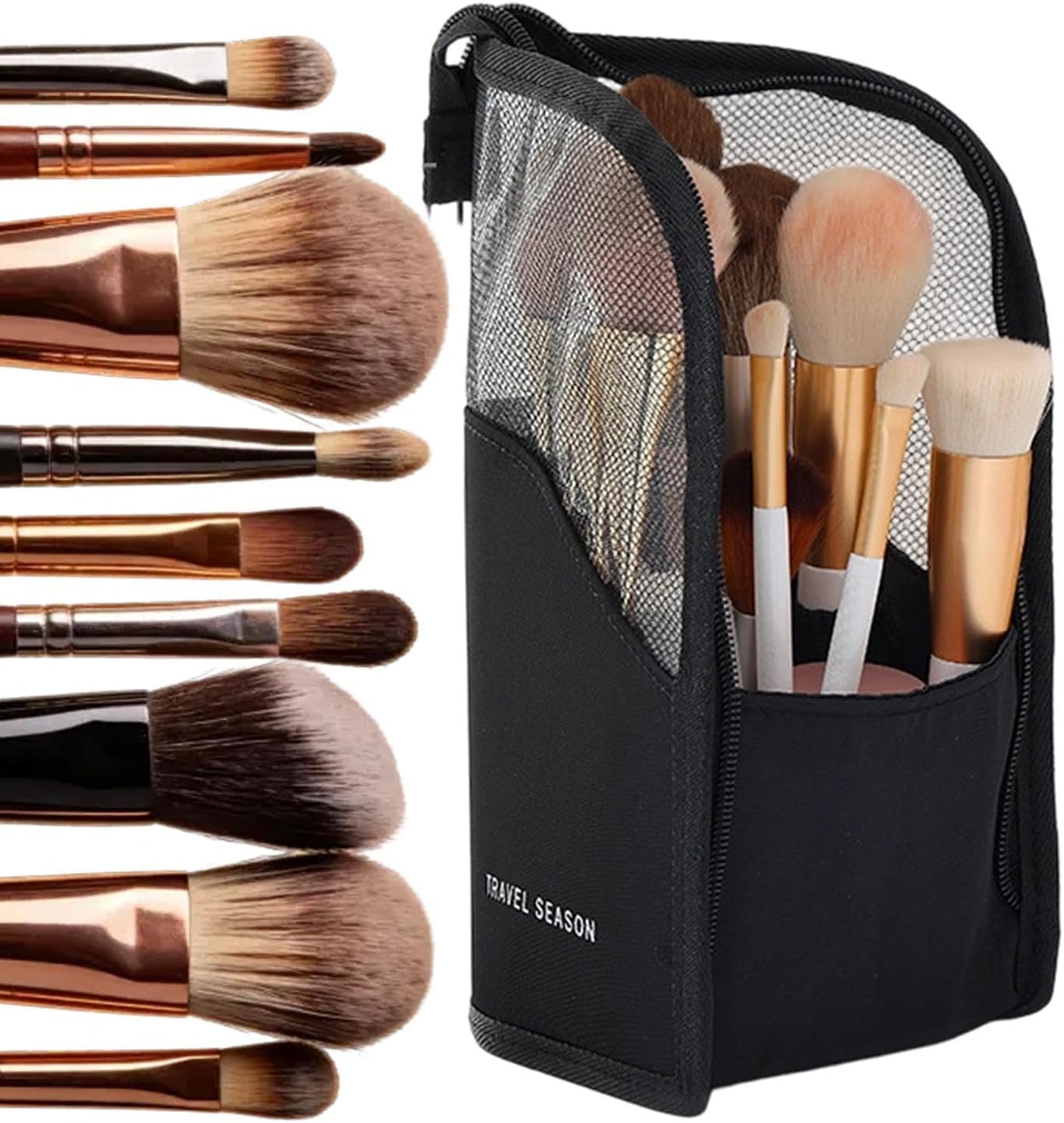 Makeup Brush Travel Case Stand Up, High Capacity Makeup Organizer - Image 4