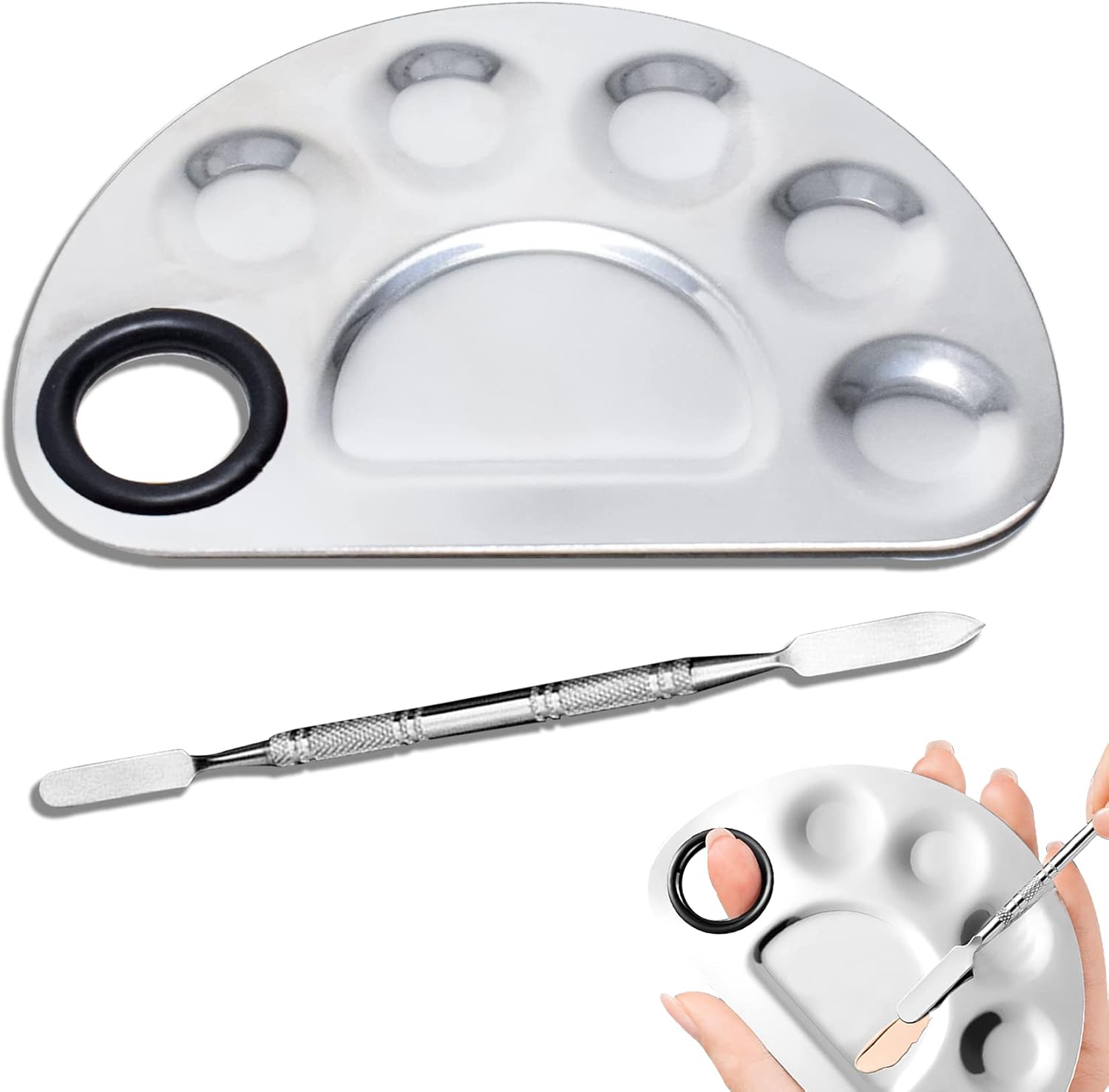 Stainless Steel Makeup Palette With Colorful Base