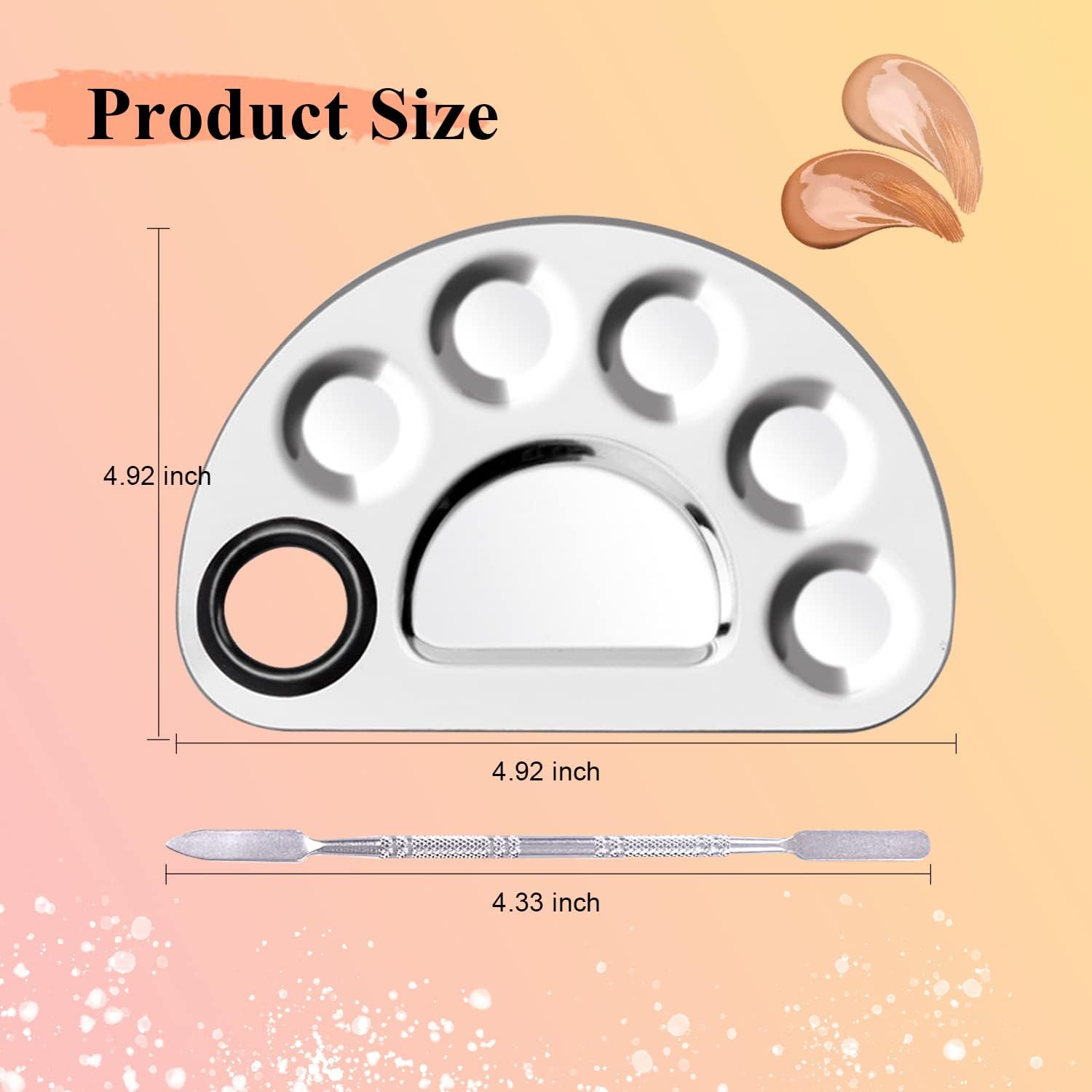 Stainless Steel Makeup Palette With Colorful Base - Image 5