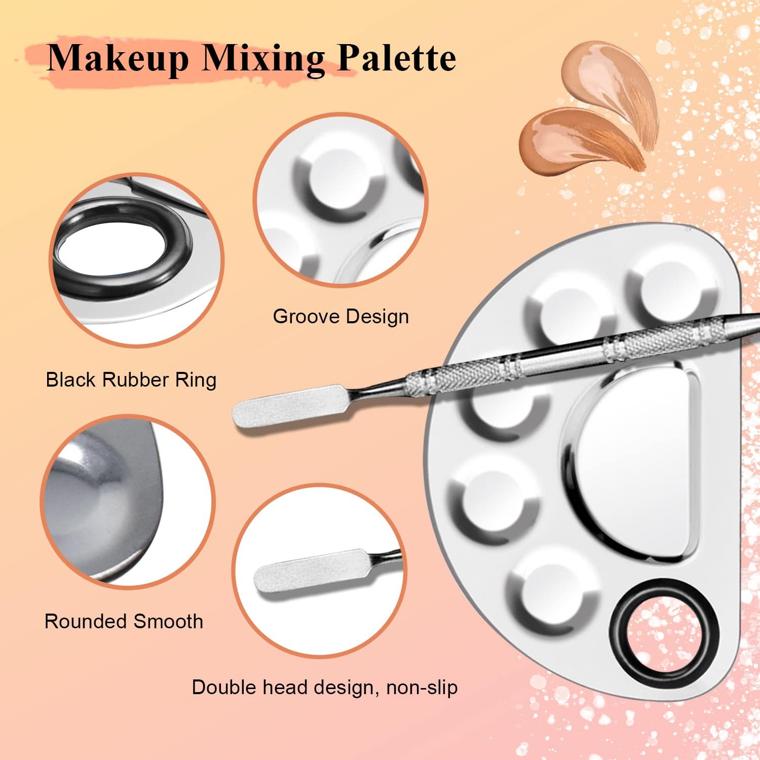Stainless Steel Makeup Palette With Colorful Base - Image 4