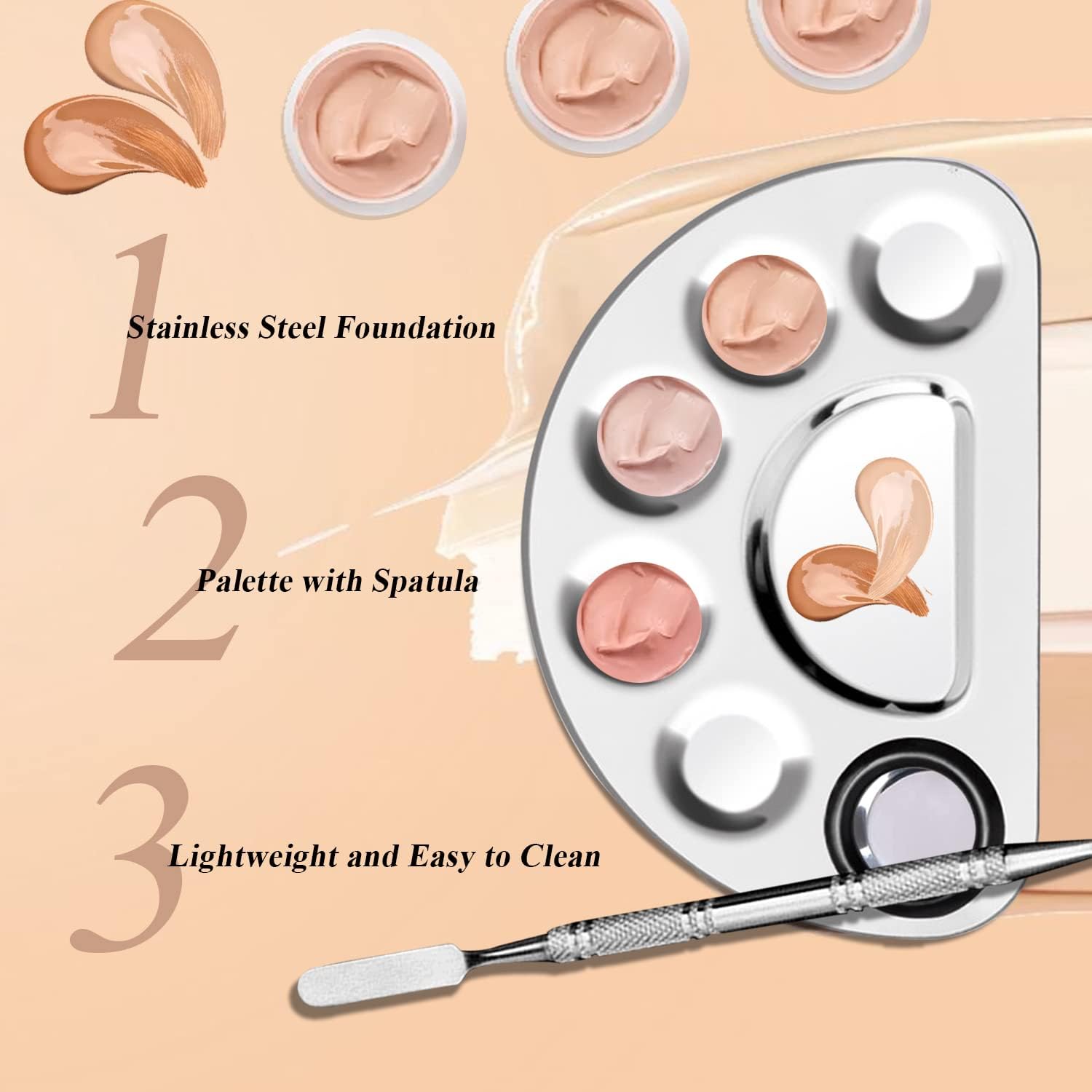 Stainless Steel Makeup Palette With Colorful Base - Image 3
