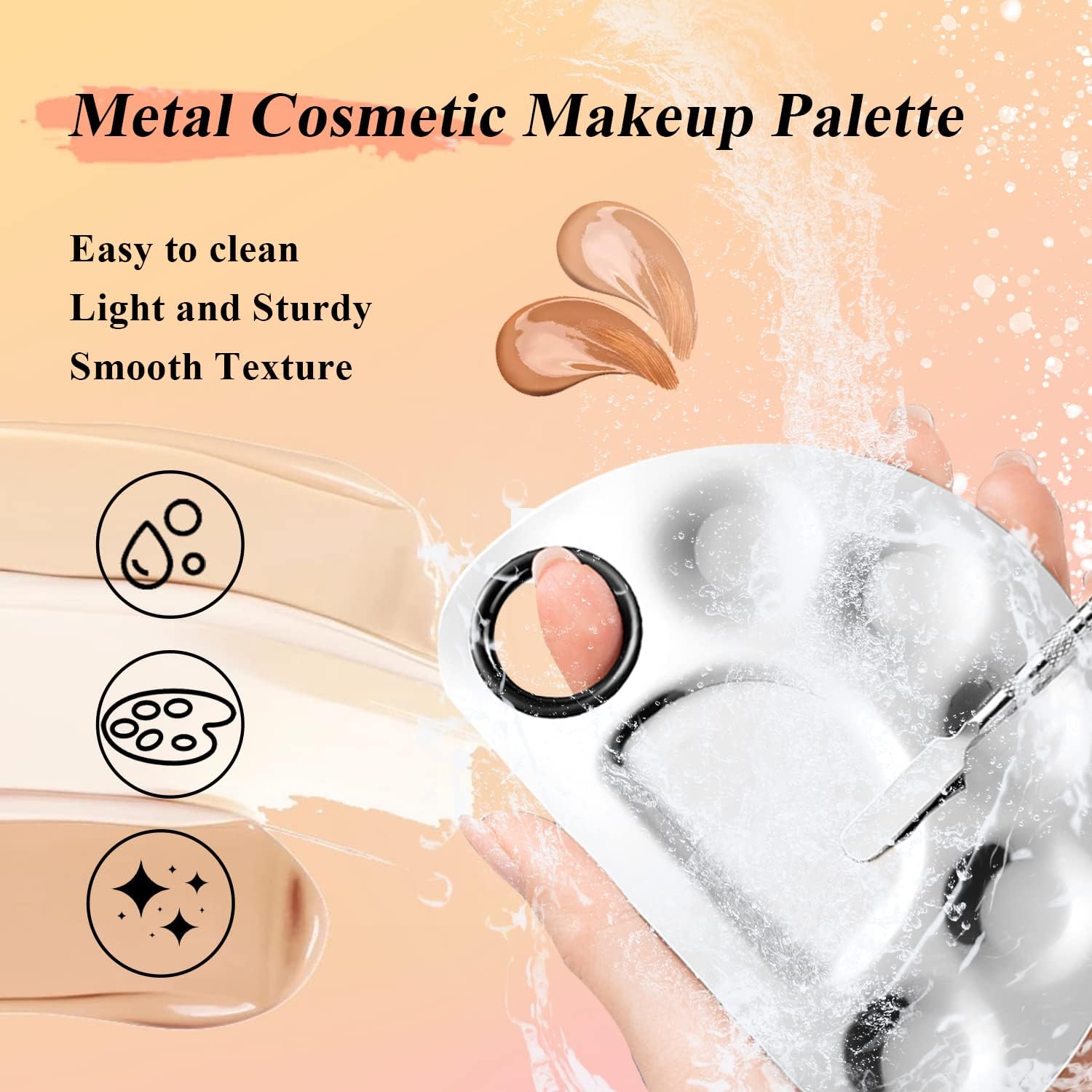 Stainless Steel Makeup Palette With Colorful Base - Image 2