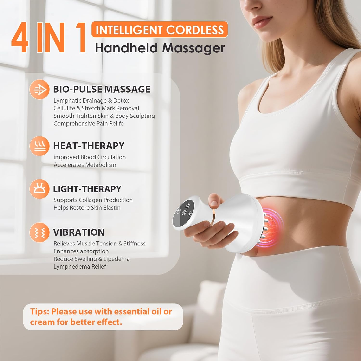Body Sculpting Machine, Lymphatic Drainage Massager & Anti Cellulite Massage Tool, Helps Reduce Stretch Marks & Cellulite | Targeted Relief for Sciatica | Nerve, Hip, Joint, Muscle and Lower Back Pain - Image 5