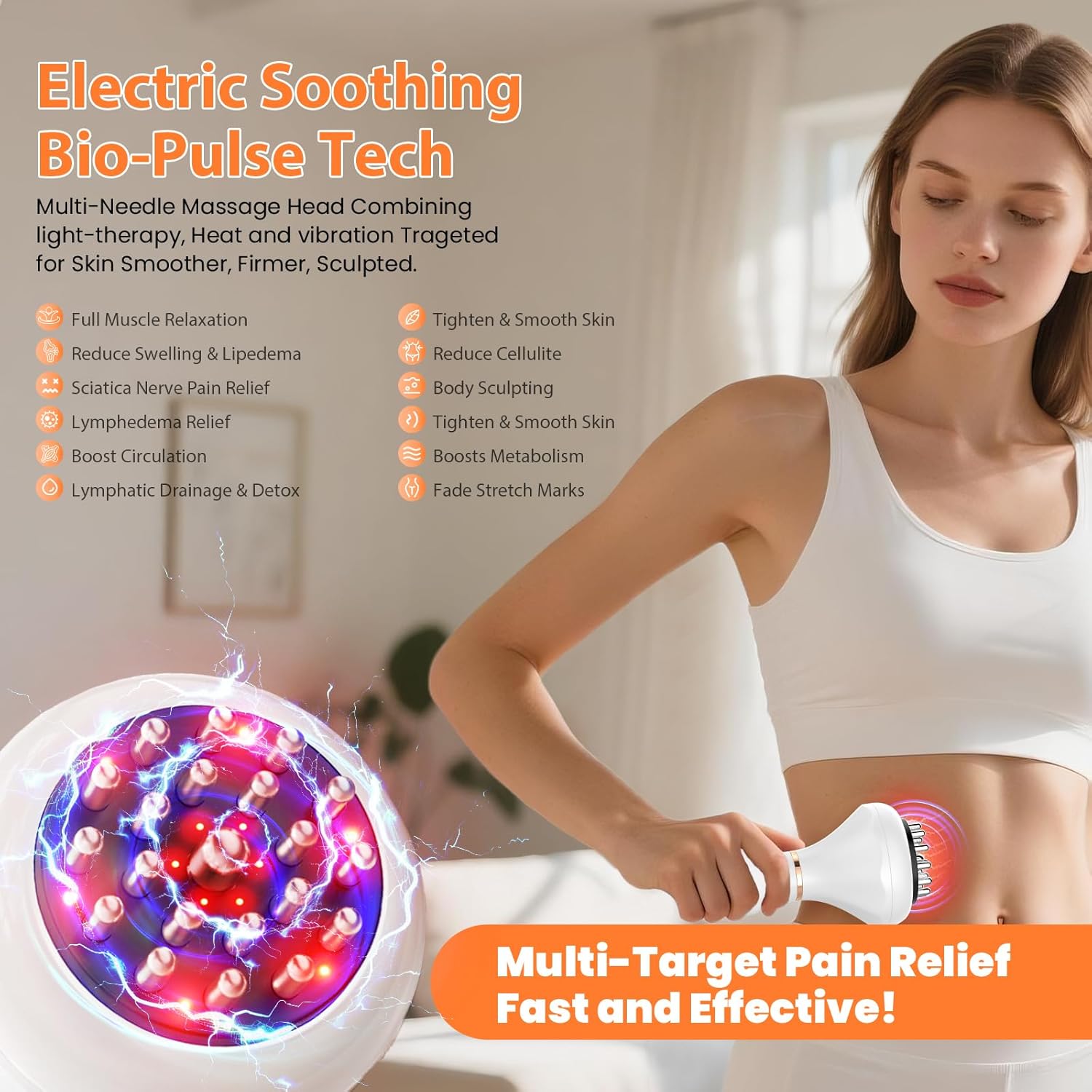 Body Sculpting Machine, Lymphatic Drainage Massager & Anti Cellulite Massage Tool, Helps Reduce Stretch Marks & Cellulite | Targeted Relief for Sciatica | Nerve, Hip, Joint, Muscle and Lower Back Pain - Image 7