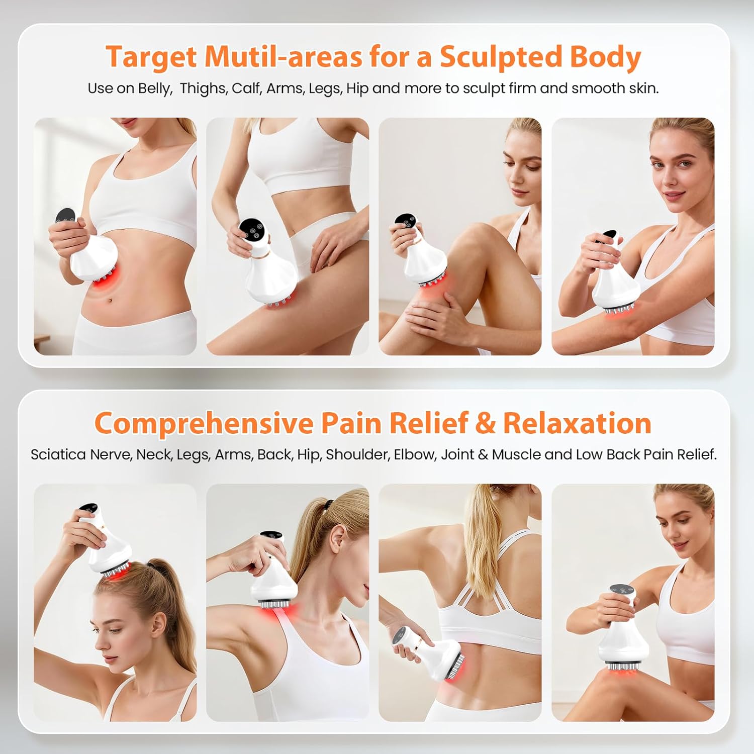 Body Sculpting Machine, Lymphatic Drainage Massager & Anti Cellulite Massage Tool, Helps Reduce Stretch Marks & Cellulite | Targeted Relief for Sciatica | Nerve, Hip, Joint, Muscle and Lower Back Pain - Image 3