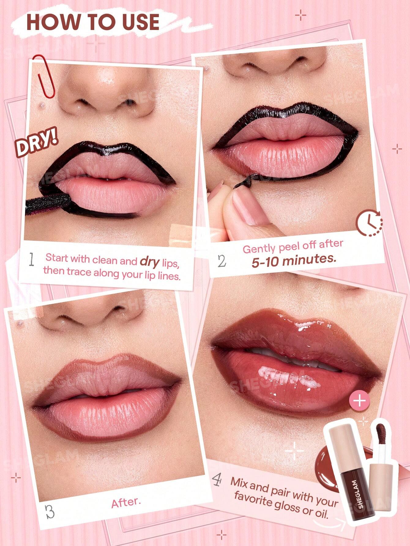 SHEGLAM Fall In Line Peel Off Lip Liner Stain - Cherry Bark - Image 4