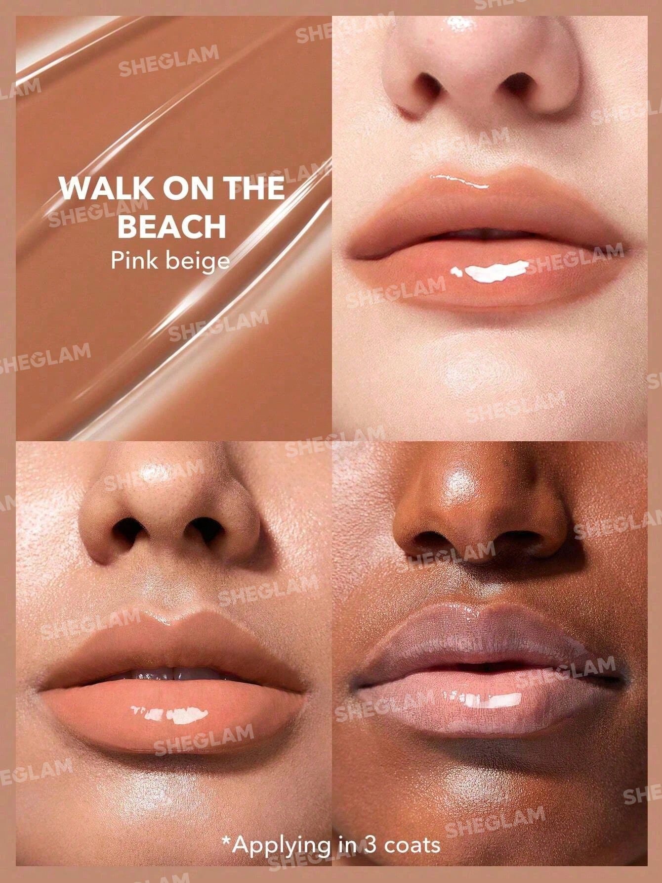 SHEGLAM Pout-Perfect Shine Lip Plumper-Walk On The Beach - Image 5