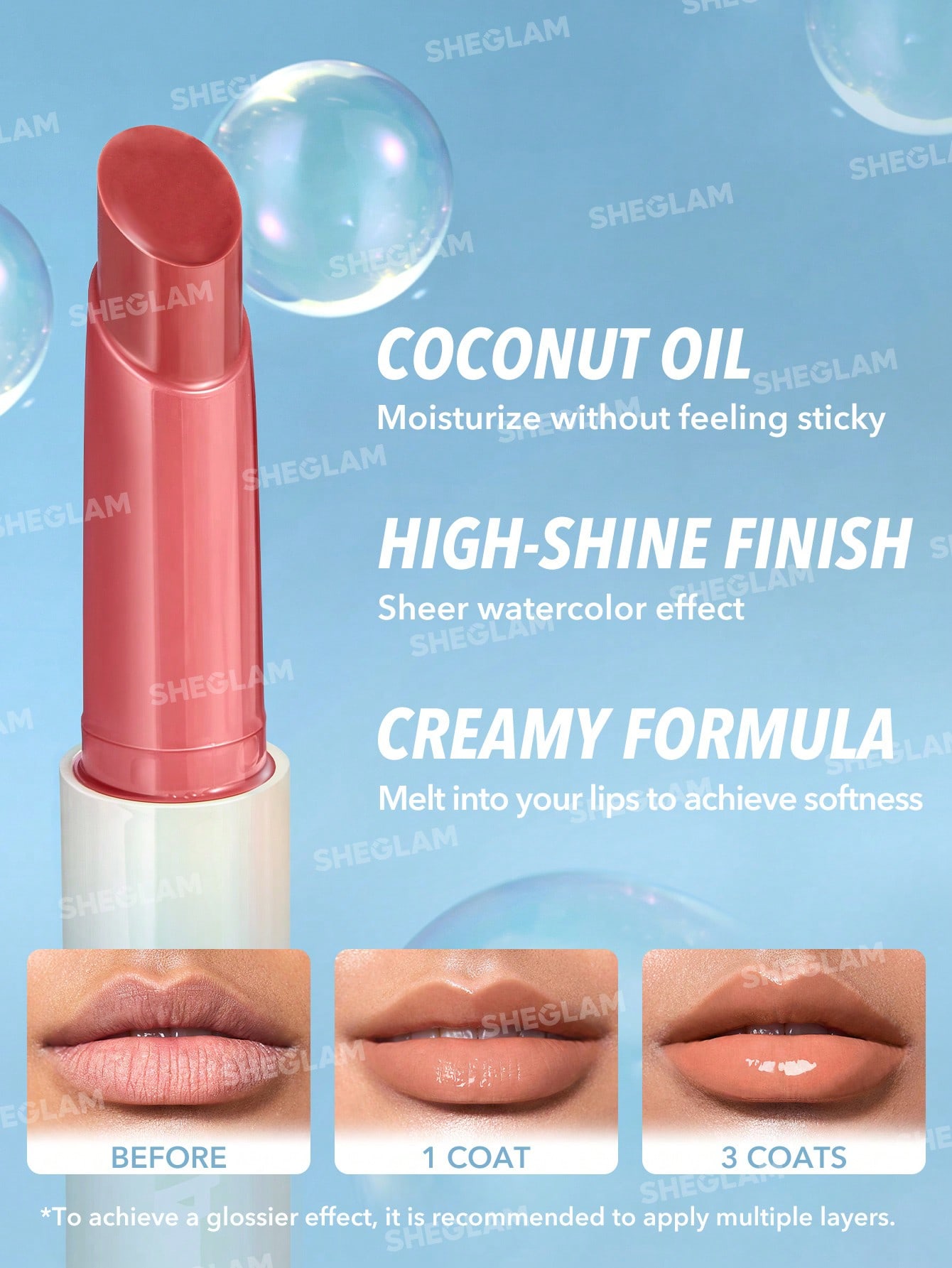 SHEGLAM Pout-Perfect Shine Lip Plumper-Walk On The Beach - Image 4