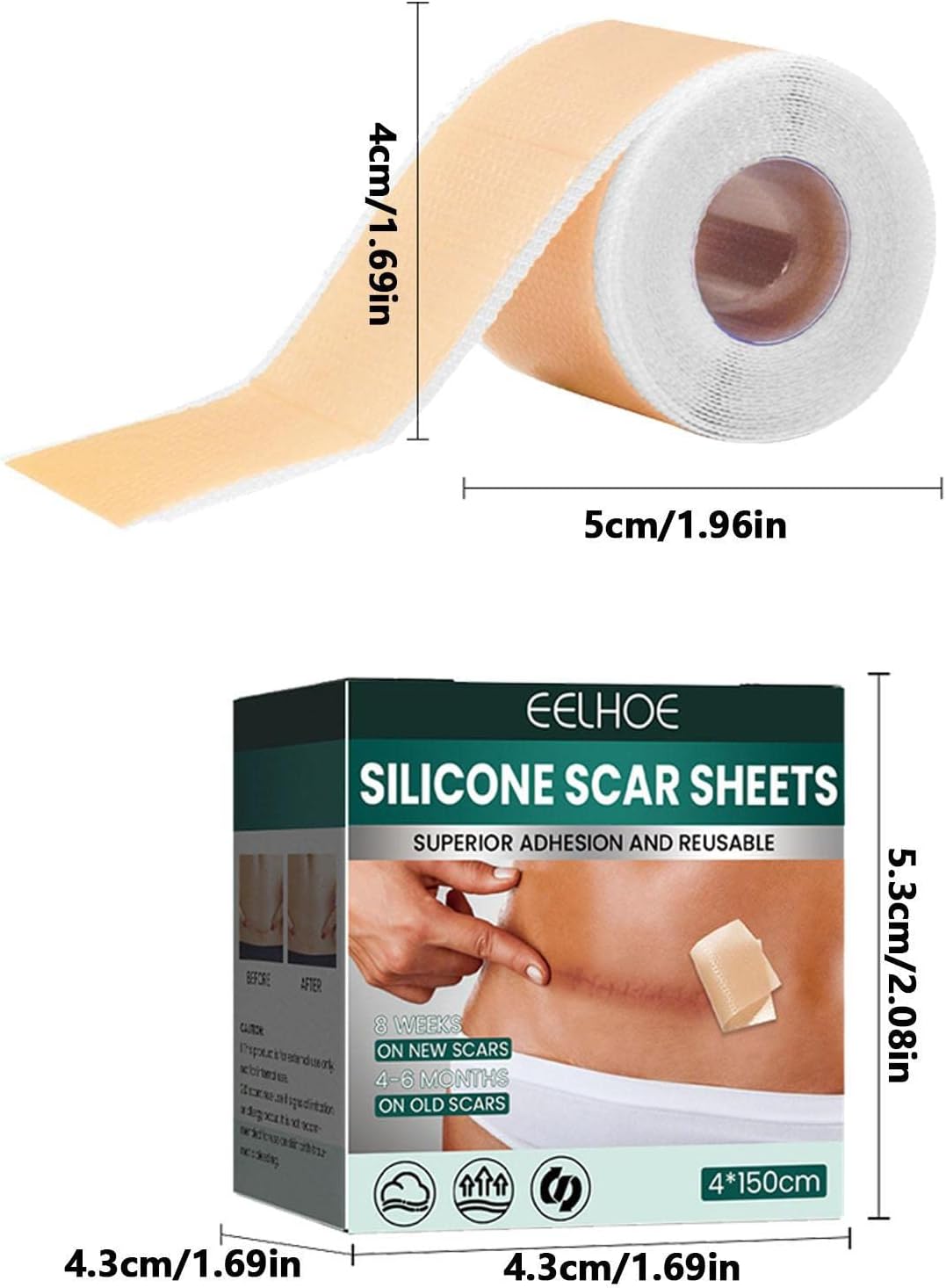 Scar Removal Patch, Self-Adhesive Silicone Sheets For Scars | Silicone Strips | Reusable - Image 3