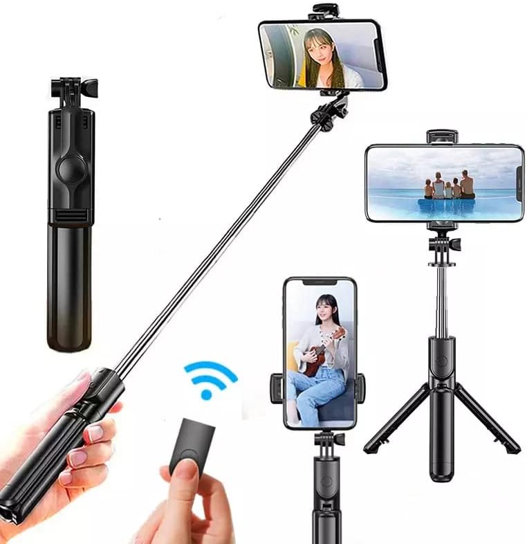 Bluetooth Selfie Stick with Tripod & Bluetooth Remote Multi-Functional Extendable