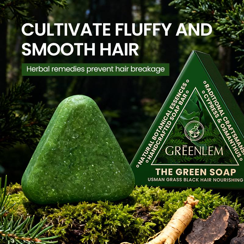 GREENLEM GRASS BLACK HAIR NOURISHING SHAMPOO SOAP - Image 4