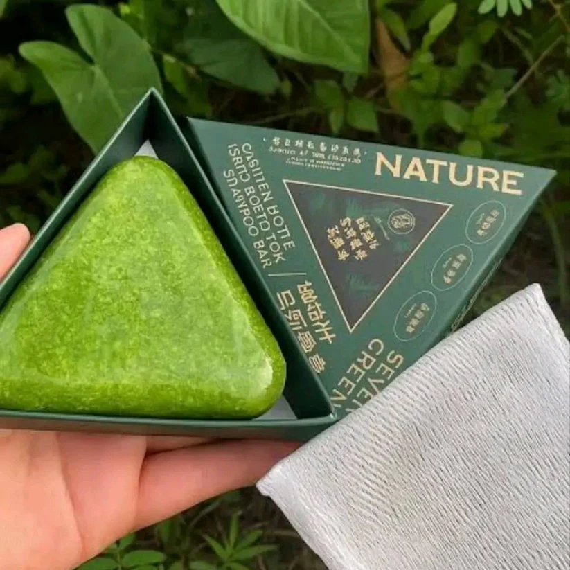GREENLEM GRASS BLACK HAIR NOURISHING SHAMPOO SOAP - Image 3