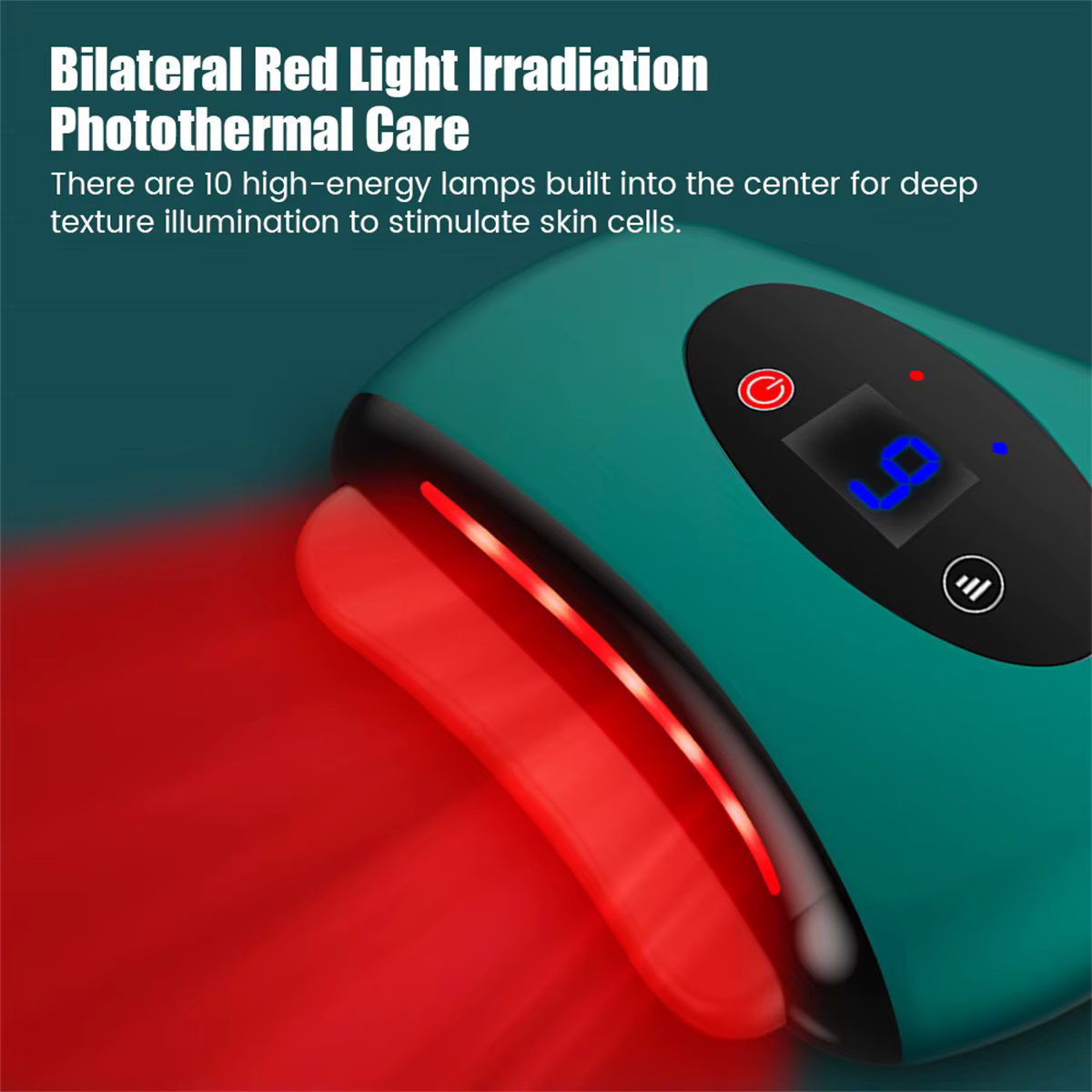 Green Heating Vibration Massager LCD Display Multi-Purpose Portable Office Travel - Image 3
