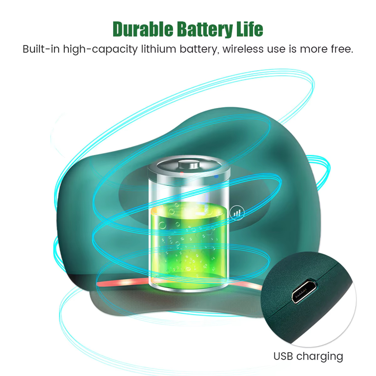 Green Heating Vibration Massager LCD Display Multi-Purpose Portable Office Travel - Image 4