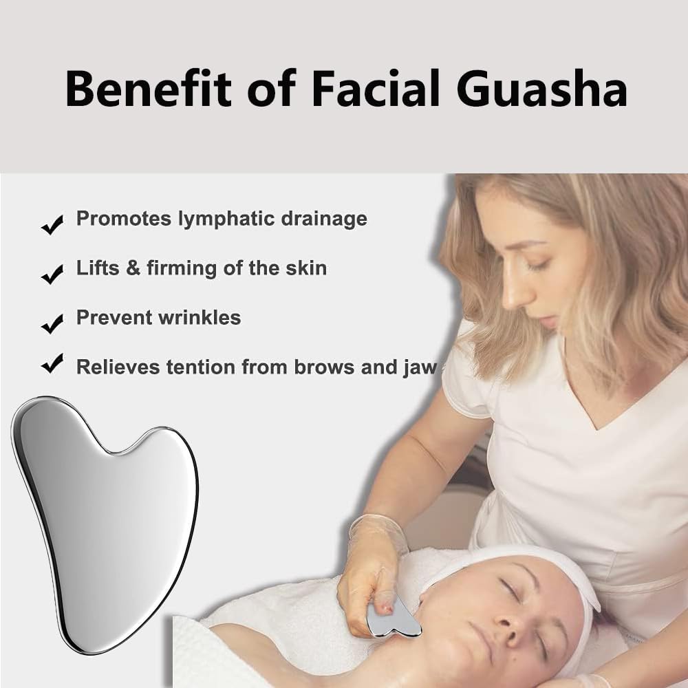 Gua Sha Stainless Steel Tool for Face Lift, Muscles and Face | Massager for Face, Eyes, Neck & Body - Image 3