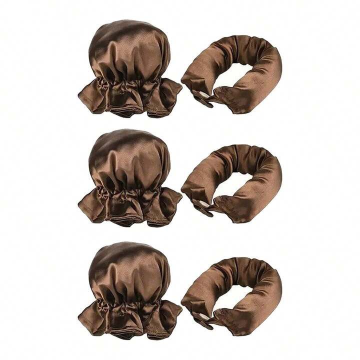 Heatless Hair Curler 3+3Hair Curling Roller Dark brown - Image 2