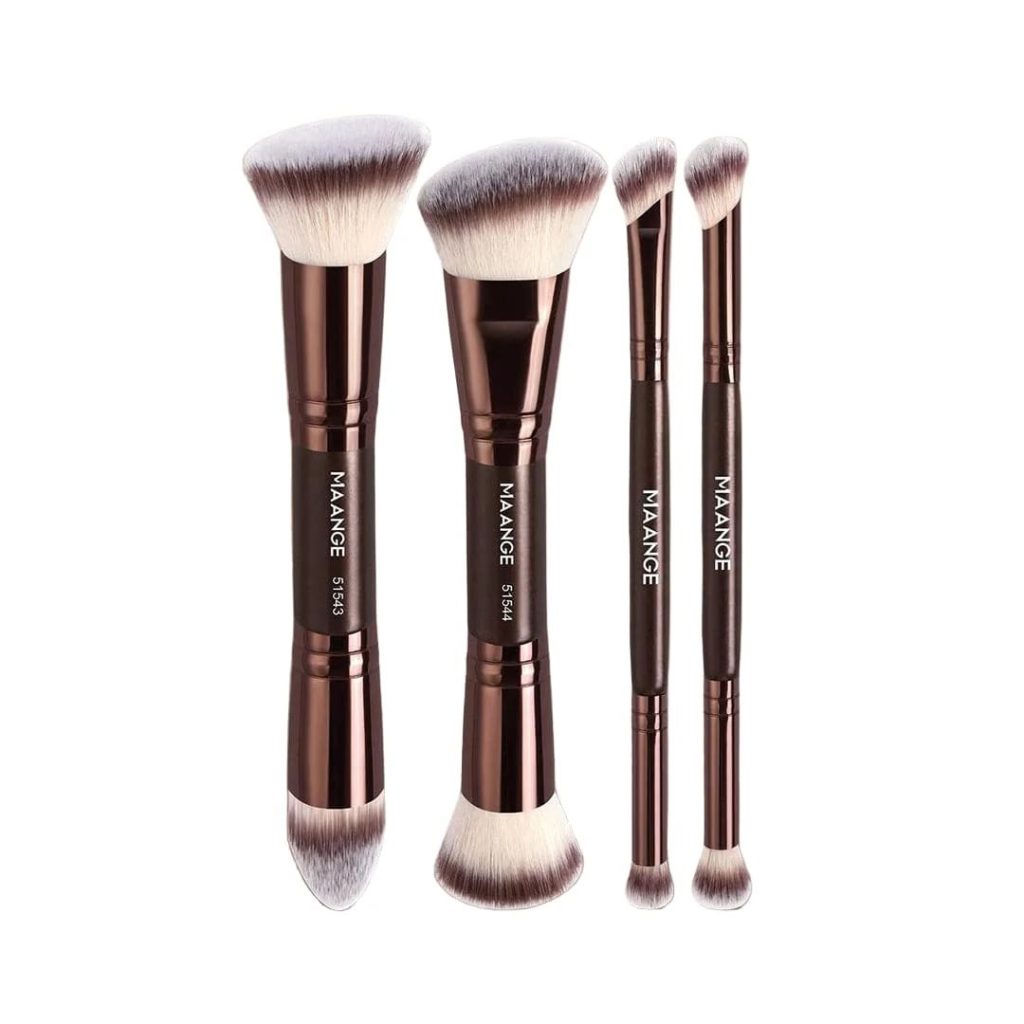 MAANGE Blending Makeup Brush Kit 4pcs Brown