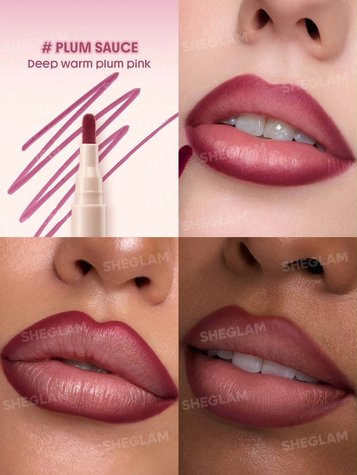 Sheglam True Stain Liquid Lip Liner-112 Plum Sauce. - Image 4