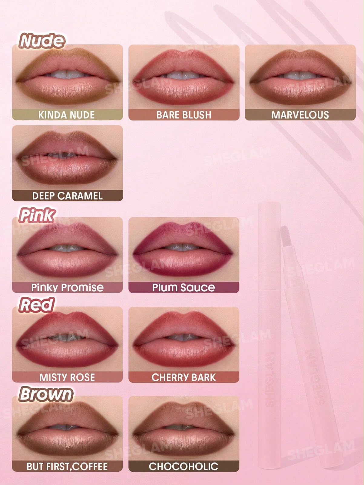 Sheglam True Stain Liquid Lip Liner- 309 Cherry Bark - Image 5