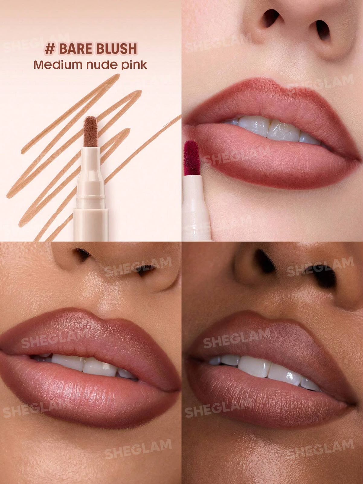 SHEGLAM True Stain Liquid Lip Liner-012 Bare Blush - Image 5