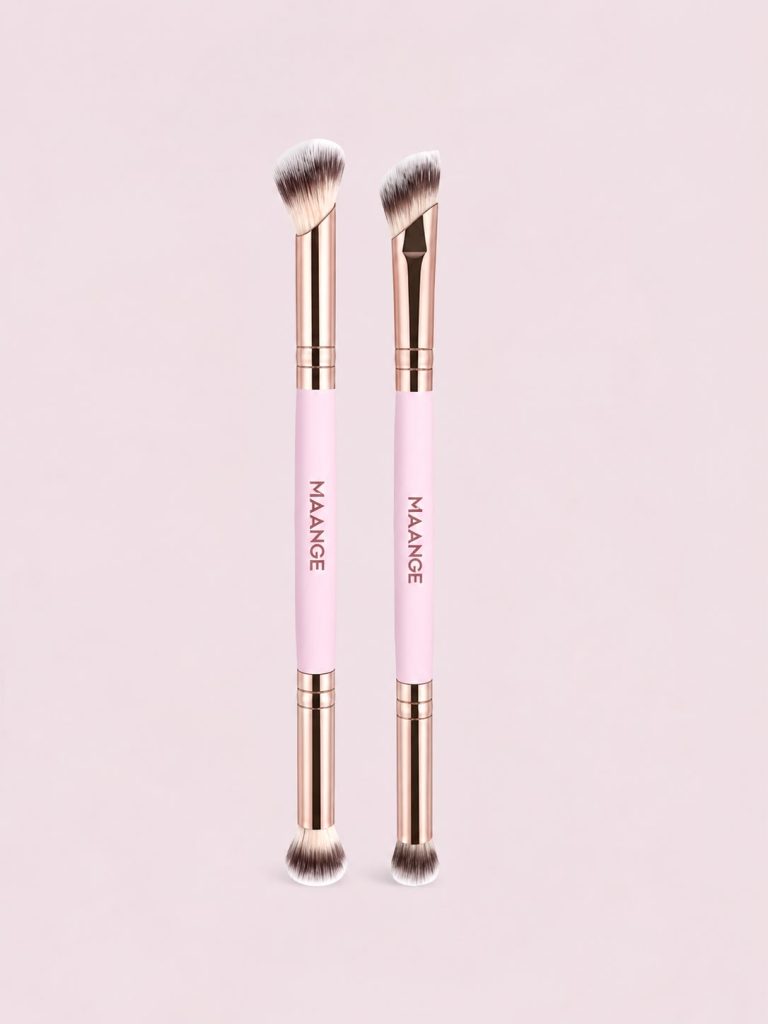 Maange 2 pcs Eyeshadow Brush, Contour Brush, Powder Brush, Concealer Brush