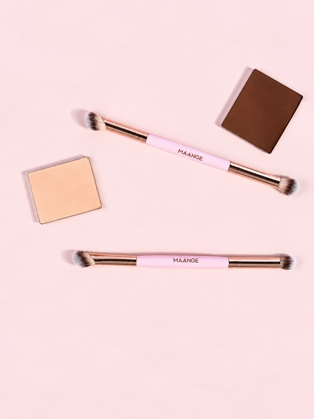 Maange 2 pcs Eyeshadow Brush, Contour Brush, Powder Brush, Concealer Brush - Image 2