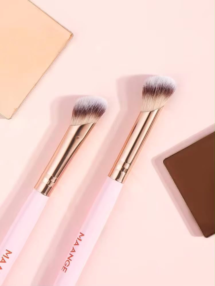 Maange 2 pcs Eyeshadow Brush, Contour Brush, Powder Brush, Concealer Brush - Image 3